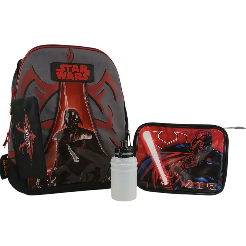 Star Wars Darth Vader Backpack Set Lunch Bag Pencil Case Water Bottle Kids